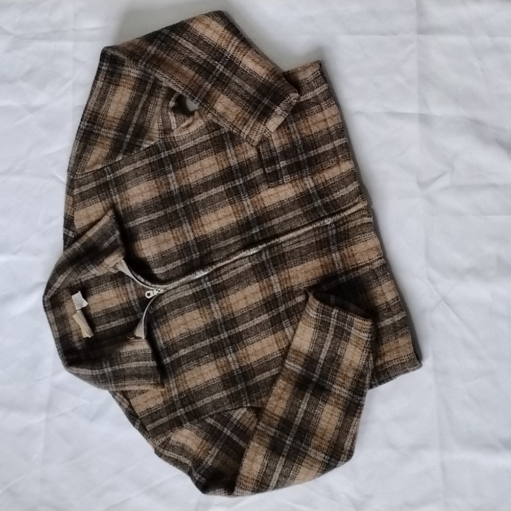 Vintage Plaid Wool Blend Crop Jacket Size Large County Seat